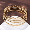 5Pcs 304 Stainless Steel Bangle Set for Women LS-BJEW-S162-01C-G-2