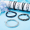 32Pcs 8 Styles Polyester & Spandex Cord Braided Bead Bracelets BJEW-TAC0064-6