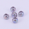 Electroplate Crackle Acrylic Beads CCG-WH0001-8mm-04-1