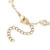 Brass Pave Clear Cubic Zirconia Flat Round Cross Link Chain Necklaces with 304 Stainless Steel End Chains NJEW-JN05335-5