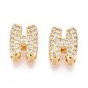 Brass Micro Pave Clear Cubic Zirconia Beads KK-T071-17G-H-1