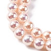 UV Plating Pearlized Glass Pearl Beads Strands GLAA-F128-01A-T09-3