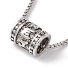 Alloy Column Pendant Necklace with 201 Stainless Steel Box Chains NJEW-E016-20AS-3