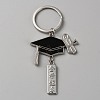 Alloy Bachelor Cap Pendant Keychain KEYC-WH0041-01P-1