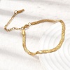 304 Stainless Steel Snake Chains Bracelets for Women BJEW-P395-02G-02-2
