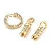 Ring Brass Micro Pave Clear Cubic Zirconia Fold Over Clasps KK-Z143-12G-2