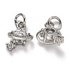 Brass Micro Pave Cubic Zirconia Charms ZIRC-H119-10P-2