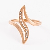 304 Stainless Steel Thin Curve Ring for Women RJEW-C086-26-RG-2