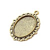 Tibetan Style Oval Alloy Pendant Cabochon Settings LS-X-TIBEP-Q054-44AG-RS-2
