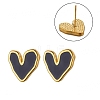 Valentine's Day 304 Stainless Steel Stud Earrings EJEW-D357-01B-G-1