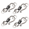 4Pcs 925 Thai Sterling Silver S-Hook Clasps with Double Jump Rings STER-BBC0001-93-1