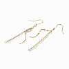 Brass Micro Pave Clear Cubic Zirconia Earring Hooks X-KK-S356-136G-NF-2