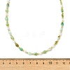 Natural Chalcedony Teardrop and Round White Shell Pearl Beaded Necklaces NJEW-JN06246-01-4