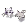 Brass Micro Pave Lilac Cubic Zirconia Charms KK-K427-13A-P-2