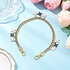 Alloy Enamel Flower Charm 304 Stainless Steel Cuban Link Chain Bag Decorative Chains FIND-JF00160-03-2