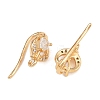 Brass Micro Pave Clear Cubic Zirconia Heart Earring Hooks KK-A274-05G-2