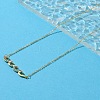 Brass Micro Pave Light Sky Blue Cubic Zirconia Wave Shaped Pendant Cable Chain Necklaces for Women NJEW-R005-01G-3