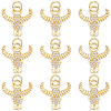 10Pcs Brass Micro Pave Cubic Zirconia Charms KK-BBC0024-920-7