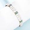 304 Stainless Steel Enamel Cuff Bangles for Women BJEW-H637-02B-G-1