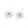 Brass Micro Pave Cubic Zirconia Enamel Pendants KK-T074-57P-3