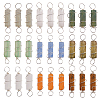 45Pcs 9 Colors Natural Mixed Gemstone Copper Wire Wrapped Rectangle Connector Charms PALLOY-FH00091-1