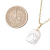 Natural Baroque Pearl Keshi Pearl Rectangle Pendant 304 Stainless Steel Cable Chain Necklaces NJEW-JN05891-3