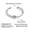 304 Stainless Steel Open Cuff Bangles for Women RM8954-2-2