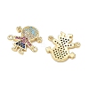 Brass Micro Pave Colorful Cubic Zirconia Connector Charms for Jewelry Making CU-CBAAA59-01G-06-2