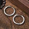 Brass Micro Pave Cubic Zirconia Huggie Hoop Earrings EJEW-K083-36P-B-5
