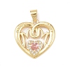 Mother's Day Brass Cubic Zirconia Pendants KK-L251-07G-01-1