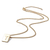 Stainless Steel Initial Letter Rectangle Pendant Necklace for Men Women NJEW-E090-01G-20-2