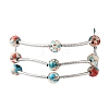 Round Synthetic Turquoise Beads Multi-strand Bracelets for Women BJEW-JB12335-01-5