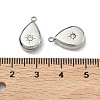 304 Stainless Steel Crystal Rhinestone Teardrop Charms X-STAS-L022-354P-3