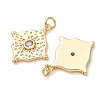 Brass Pave Clear Cubic Zirconia Pendants CU-CBA2907-11G-2