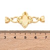 Brass Micro Pave Clear Cubic Zirconia Fold Over Clasps KK-P291-10G-3