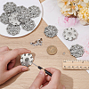 20Pcs Flower Zinc Alloy & Rhinestone & Glass Rivets BUTT-NB0001-84D-3