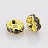 Brass Rhinestone Spacer Beads RB-A014-L6mm-12G-NF-2