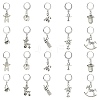 20Pcs 10 Styles Mixed Shapes Alloy Pendant Locking Stitch Markers HJEW-CJ00040-1