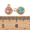 Birthstone 201 Stainless Steel Rhinestone Charms X-STAS-G368-01G-4