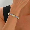 Brass Micro Pave Clear Cubic Zirconia Link Bracelets for Women MW2508-2-2