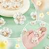 30Pcs ABS Plastic Imitation Pearl with Glass Rhinestone Beads KY-GA0001-29-3