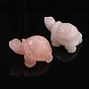 Natural Rose Quartz Carved Healing Tortoise Figurines DJEW-PW0012-031A-01-1