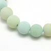 Frosted Natural Flower Amazonite Round Bead Strands LS-G-M064-4mm-07-2