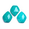 Dyed Faceted Natural Howlite Cabochons G-D763-02-1