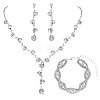 Brass Rhinestones Necklaces & Earring & Bracelets Sets for Women WGF929C-04-3