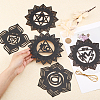 Wooden Bohemian Meditation Energy Symbol Cup Mats DJEW-WH0034-65A-3