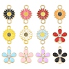 36Pcs 8 Styles Zinc Alloy Enamel Links Connectors ENAM-YW0008-48-1