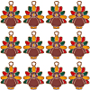 30Pcs Light Gold Tone Alloy Enamel Pendants ENAM-SC0005-18-1
