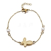 304 Stainless Steel Butterfly Link Bracelets BJEW-C098-01D-G-4