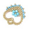 Dyed Natural Magnesite Faceted Round Beaded Copper Wire Wrapped Pendants PALLOY-MZ01400-03-2